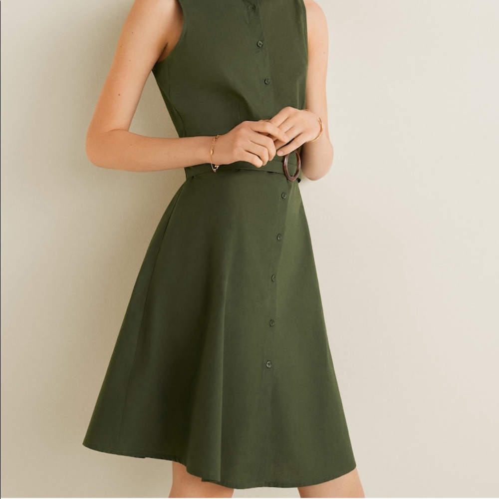 Mango summer belted Midi shirt dress - Picture 4 of 9